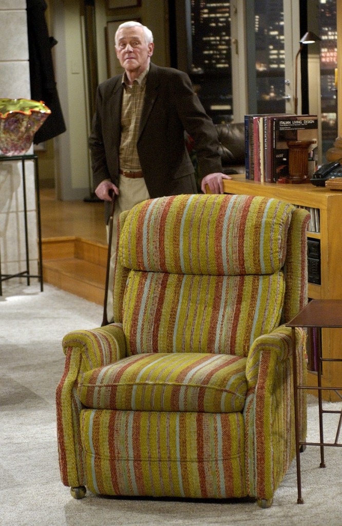 John Mahoney, who stars as Martin Crane, appears March 23, 2004, on the set during the filming of the final episode of "Frasier" in Los Angeles. Mahoney's longtime manager, Paul Martino, said Mahoney died Sunday in Chicago after a brief hospitalization. The cause of death was not immediately announced. He was 77.