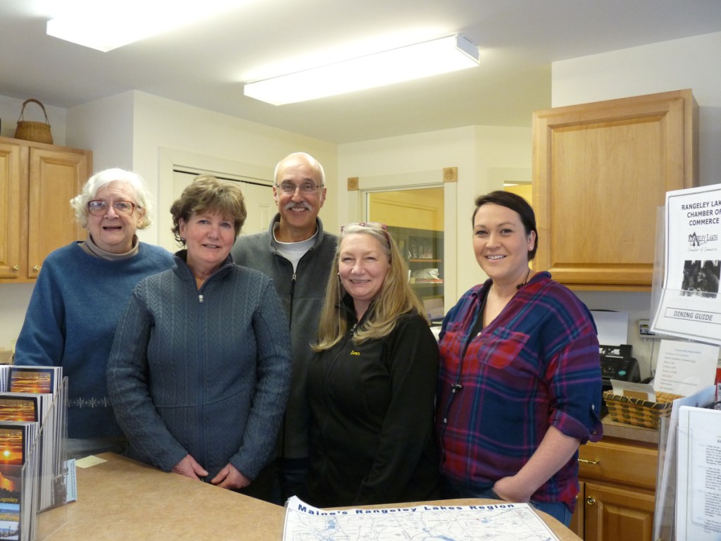 Rangeley Lakes Chamber of Commerce 2018 Board of Directors, from left, are Joanne Dunlap, Margery Jamison, Jim Ferrara, Karen Seaman and Meagan Vryhof.