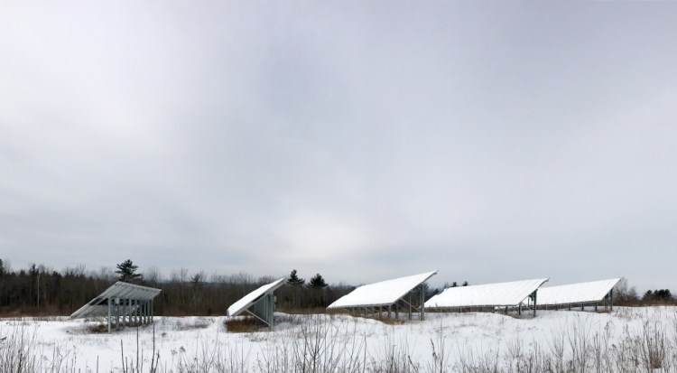 A solar farm on Morrison Heights Road is seen Friday in Wayne.