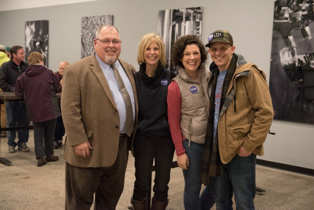 Democratic gubernatorial contender Mark Dion with his wife, Cheryl Dion; daughter Brittany Roscillo and son-in-law Kurt Roscillo.