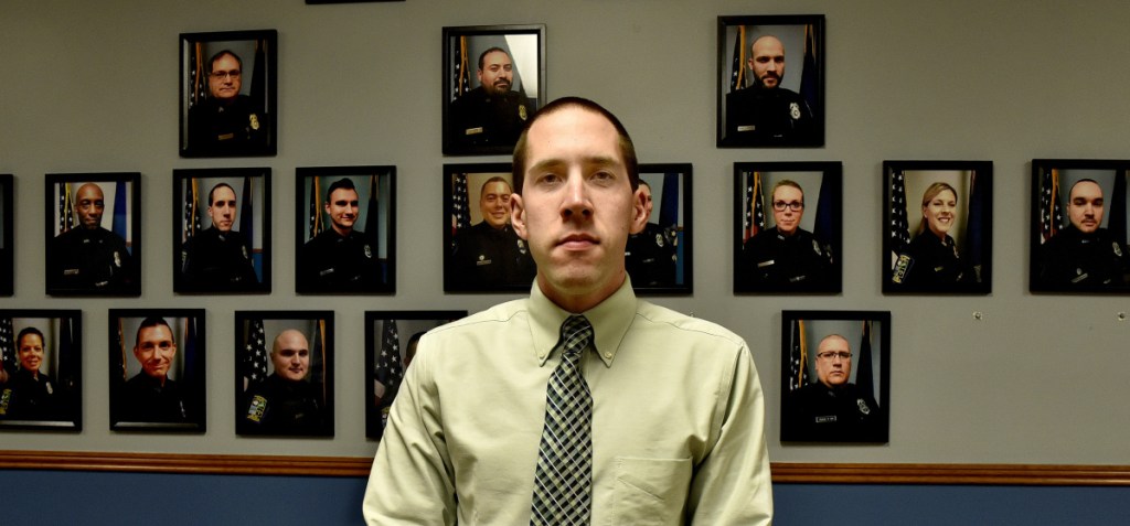 Skowhegan police officer Michael Bachelder was sworn in as a new department detective on Tuesday evening at the selectmen's meeting.