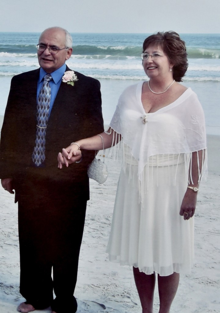 Deb Crowley Jones, of Canaan, is seen in a photograph with her former husband Gerard Pepin when they were married in 2016. Pepin, a drug counselor, has been charged and convicted of sexual battery of a woman who was his client.