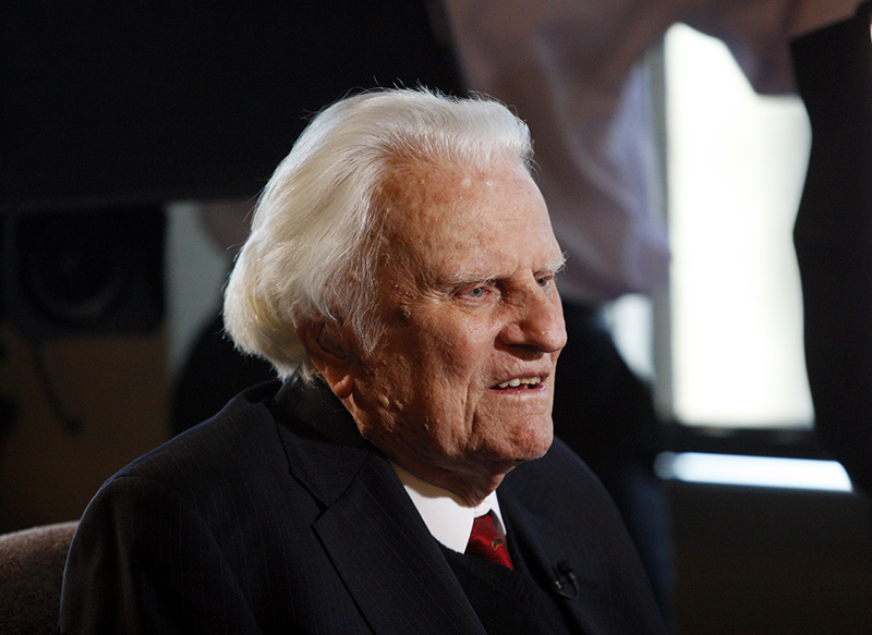 Billy Graham, 92, speaks during an interview at the Billy Graham Evangelistic Association headquarters in Charlotte, N.C.    