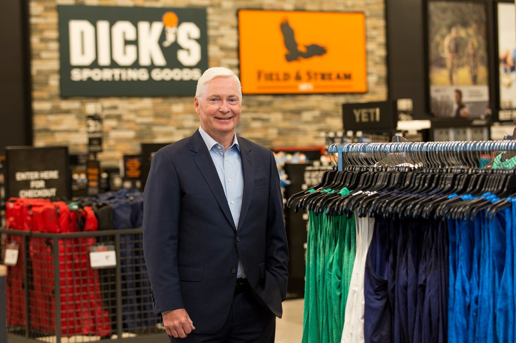 Chairman and CEO of Dick's Sporting Goods Edward W. Stack visits a store at the Baybrook Mall in Houston in 2016. Stack issued a letter Wednesday about his decision to end the sale of assault-style weapons and high-capacity magazines at the stores. 