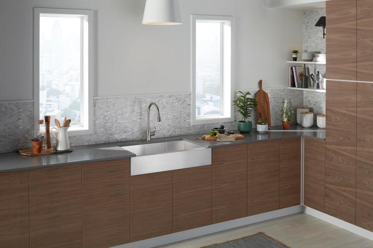 Stainless is the most popular sink material, according to the National Kitchen and Bath Association.