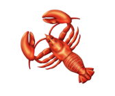 The lobster emoji, missing a pair of legs.