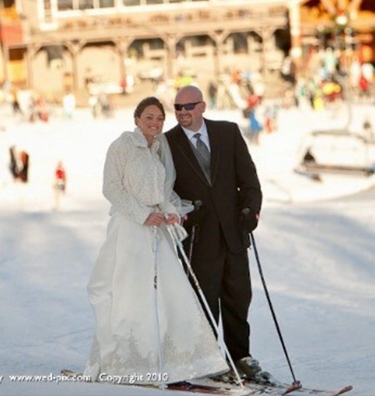 Derek and Erica Cressey went skiing at Sunday River right before their wedding in December 2010.