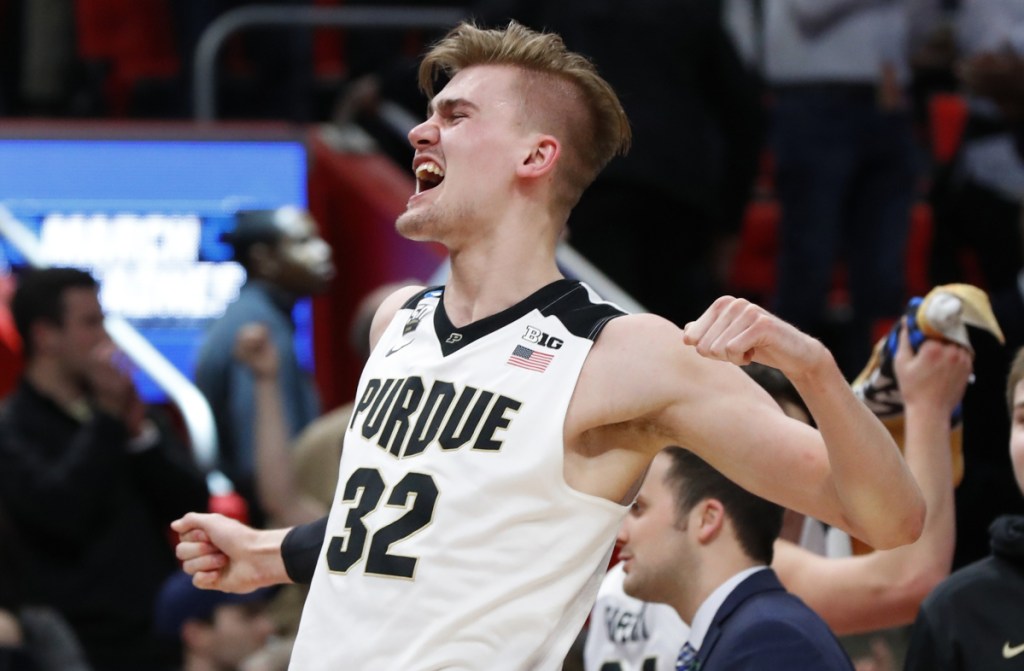 Matt Haarms, who started when Purdue's standout center was injured, clogged the middle and helped the Boilermakers withstand a challenge from Butler for a 76-73 victory in the NCAA tournament Sunday at Detroit.