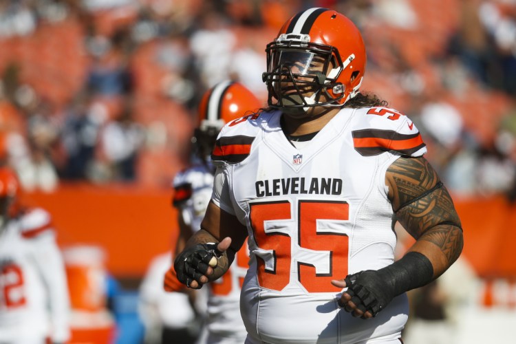Defensive lineman Danny Shelton, who spent his first three years with the Cleveland Browns, hopes to keep wearing No. 55 with the New England Patriots, in honor of Junior Seau.