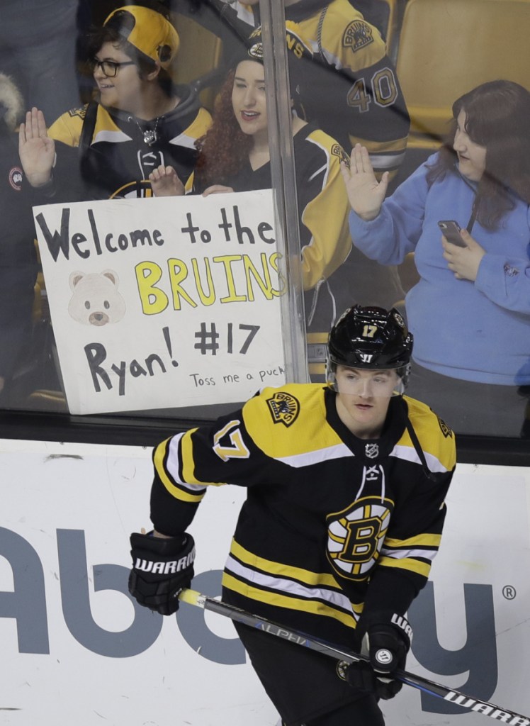 Ryan Donato signed with the Bruins on Sunday after Harvard was eliminated from the ECAC tournament. Donato has been very productive in his first two games, getting two goals and two assists.