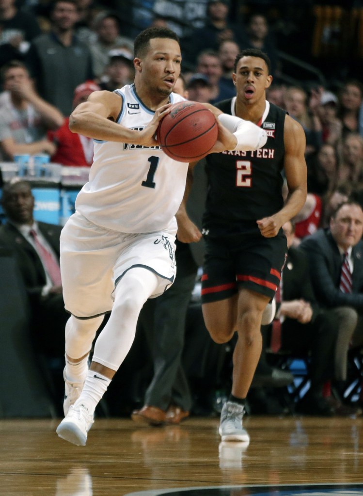 Villanova's Jalen Brunson, front, is a leading candidate to be college basketball's player of the year after leading the Wildcats back to the Final Four, but is likely just a second-round pick in the NBA draft.