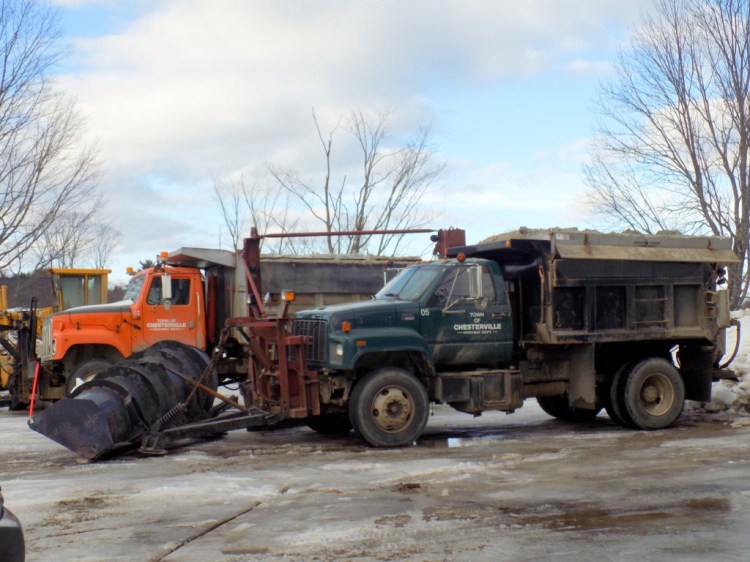 Two plow trucks for the town of Chesterville are among equipment with expired inspection stickers. Highway foreman Mike Cote said the lapse in inspections is due, in part, to broken parts and lack of time because of storms.