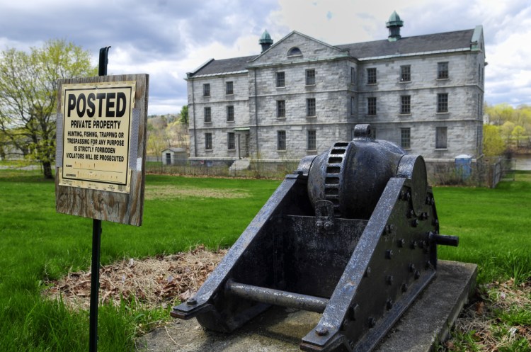 The vacant Kennebec Arsenal stands on the east bank of the Kennebec River in Augusta, near where a group is proposing to build a substance abuse treatment facility for veterans.