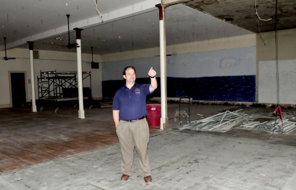 Travis Works, executive director of the Cornville Regional Charter School, shows renovations underway for student work space inside the former Skowhegan District Court. Students whose ages correspond to seventh, eighth and ninth grade attend school in downtown Skowhegan, and by 2020 students up to 12th grade will attend school there.