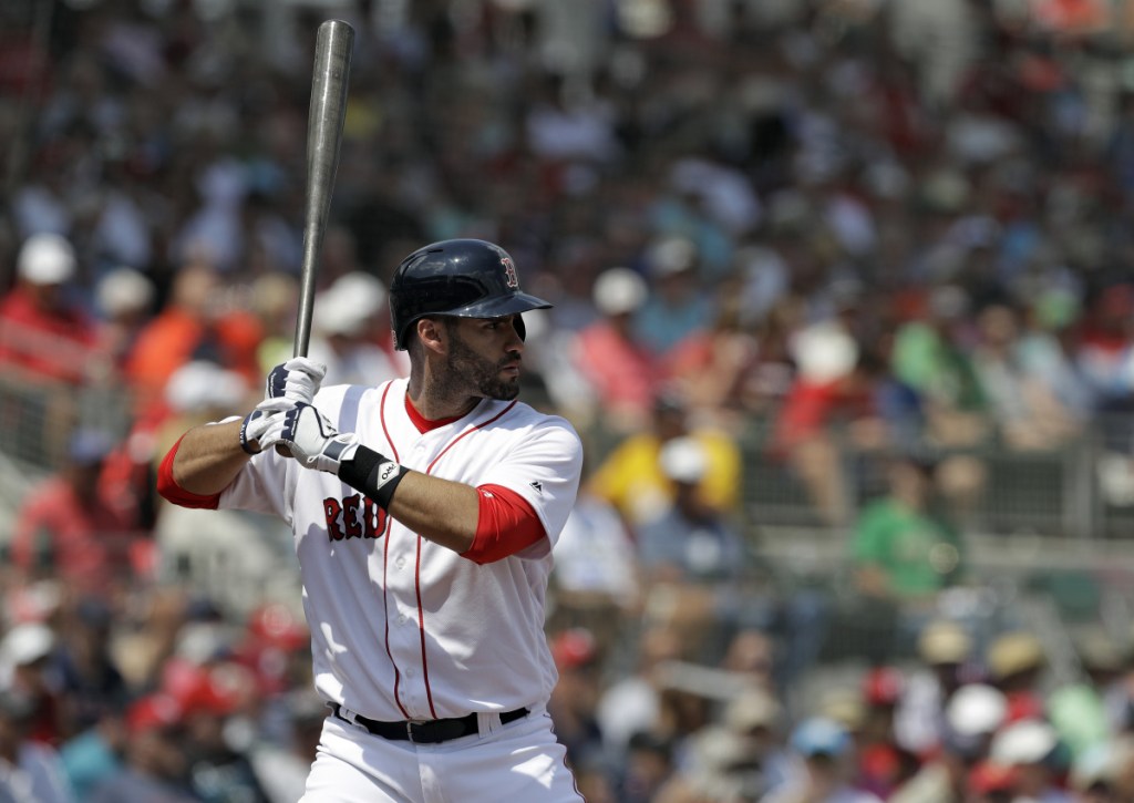 Boston Red Sox slugger J.D. Martinez, shown here in a spring training game against the Philadelphia Phillies in Fort Myers, Florida, on March 19, joins manager Alex Cora as new faces the Sox hope can take the team to the next level. Boston opens the 2018 season Thursday against the Tampa Bay Rays in St. Petersburg, Florida.