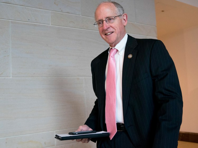 Rep. Mike Conaway, R-Texas, a member of the House Intelligence Committee, arrives for a committee meeting Thursday with former Trump campaign manager Cory Lewandowski. Conaway announced Monday that the committee has finished interviewing witnesses and "We found no evidence of collusion."