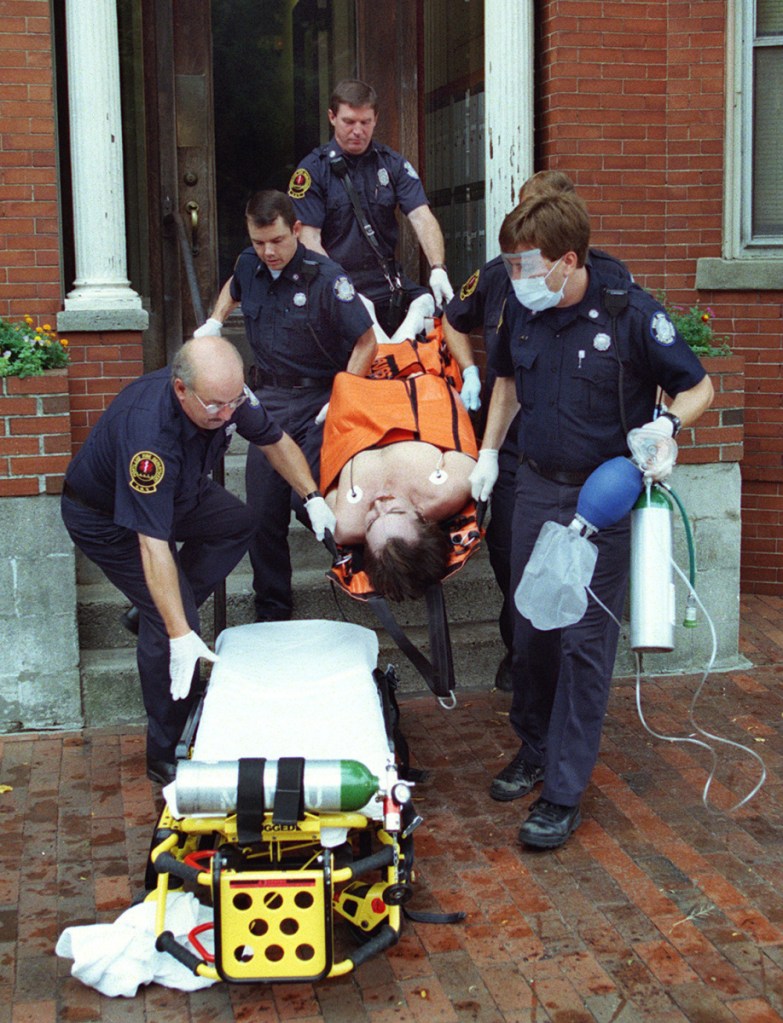 Responding to a report of a cocaine overdose, a Portland fire and emergency crew rushes a man to Maine Med in 1999; he died four days later. Solving our drug crisis will require financial support at the local and state levels.