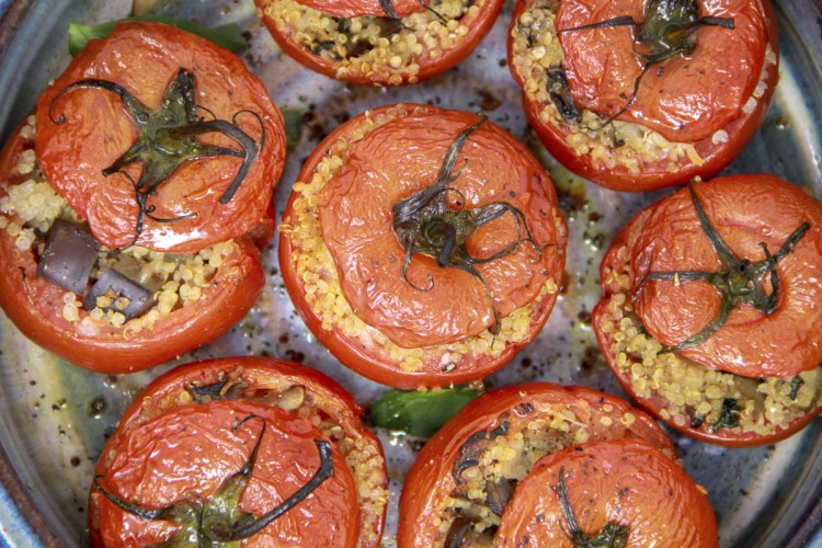 Baking tomatoes is an excellent strategy for using up the less-than-perfectly-sweet ones.
