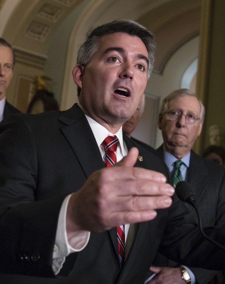 Sen. Cory Gardner, R-Colo., has been pushing to protect marijuana producers in states like his, where it is legal.