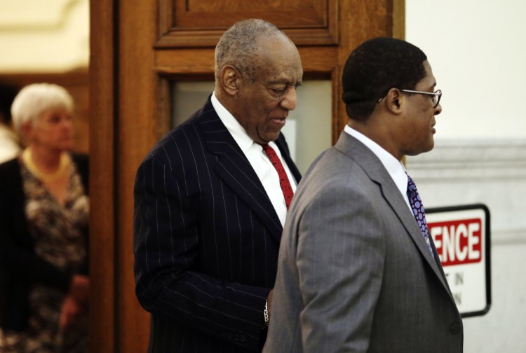 Bill Cosby leaves the courtroom after his defense team tried to raise doubts about whether he was at his Philadelphia area home when a woman accused him of sexual assault.