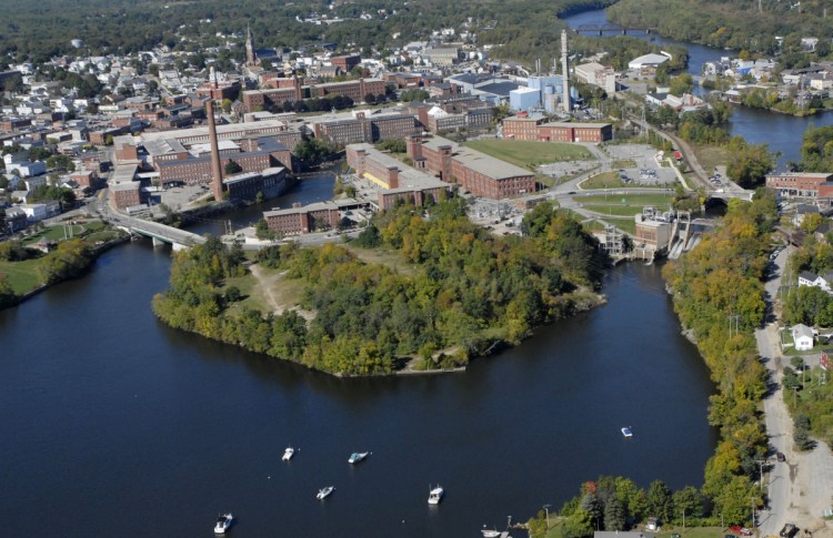 Saco Island sits in the Saco River between the downtowns of Biddeford and Saco.