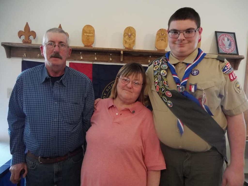 Robert W. and Dixie Ring with their son, Eagle Scout Tyler Robert Ring.