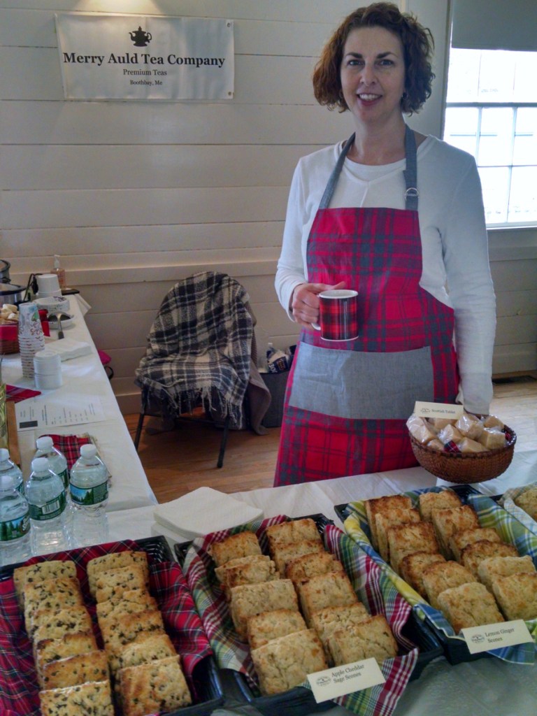 Mary Norwood of the Merry Auld Tea Company serves scratch-made scones, Scottish tea blends and Cock-a-Leekie soup at Tartan Day last year. This year's celebration will take place from 10 a.m. to 2 p.m. Saturday, April 14. at the Boothbay Railway Village.