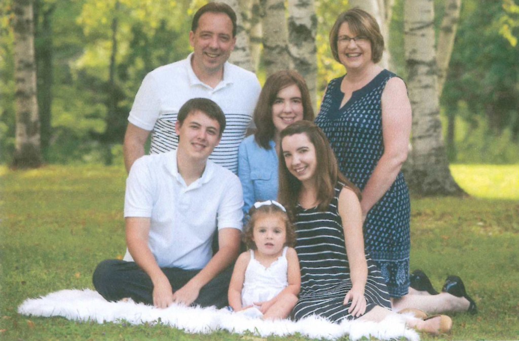 The Upcott family, front from left, are Nathanael, Gracelyn and Elana. Back, from left, are the Rev. Terry, Mikayla and Jennifer.