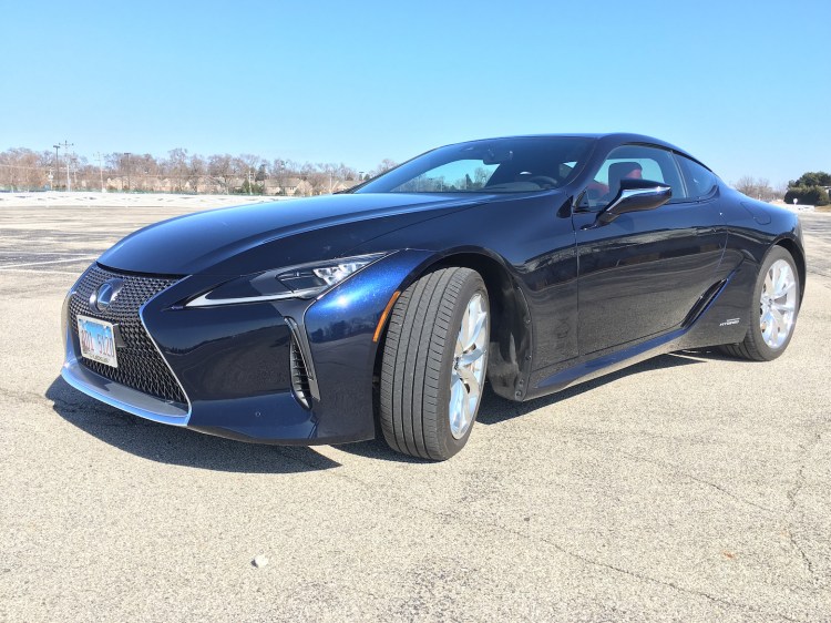 The 2018 Lexus LC500h is powered by a 354-horsepower 3.5-liter V-6 engine with a mult-stage hybrid system consisting of a continuously variable transmission mated to a four-speed automatic transmission. 