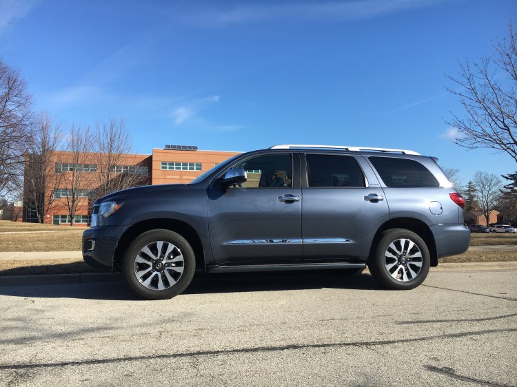 The refreshed 2018 Toyota Sequoia is essentially a technology update to the full-size three-row SUV last redesigned for 2008. 