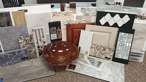 HomeStyle Kitchens and Baths, Inc. is a one-stop-shop to put products such as cabinet doors, countertop samples, flooring, tile backsplash, sinks, faucets, lighting and hardware together and create your design portfolio. Contributed photo from HomeStyle Kitchen and Bath 