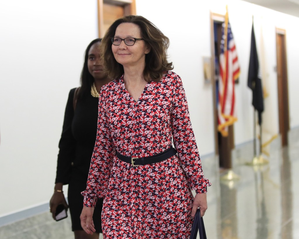 CIA director nominee Gina Haspel walks to meetings on Capitol Hill on Monday.