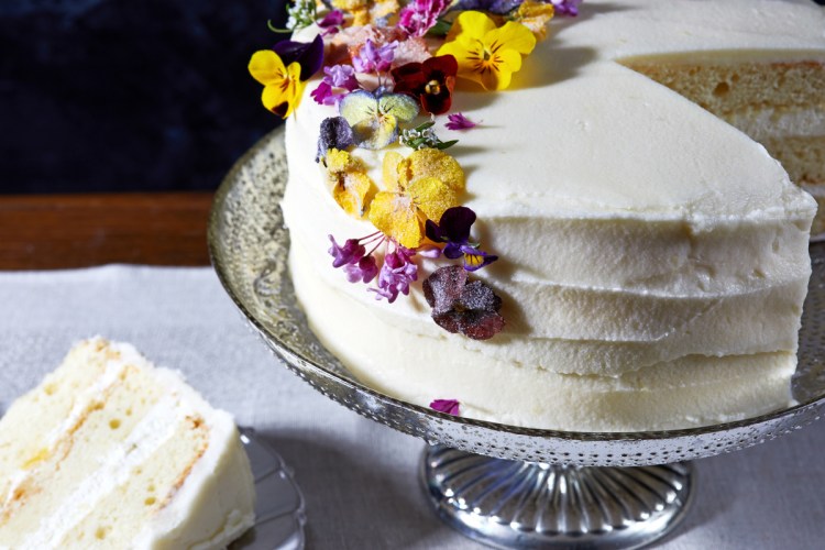 Lemon-elderflower cake based on a recipe from the owner of Violet bakery in London, which is baking the actual royal wedding cake.
