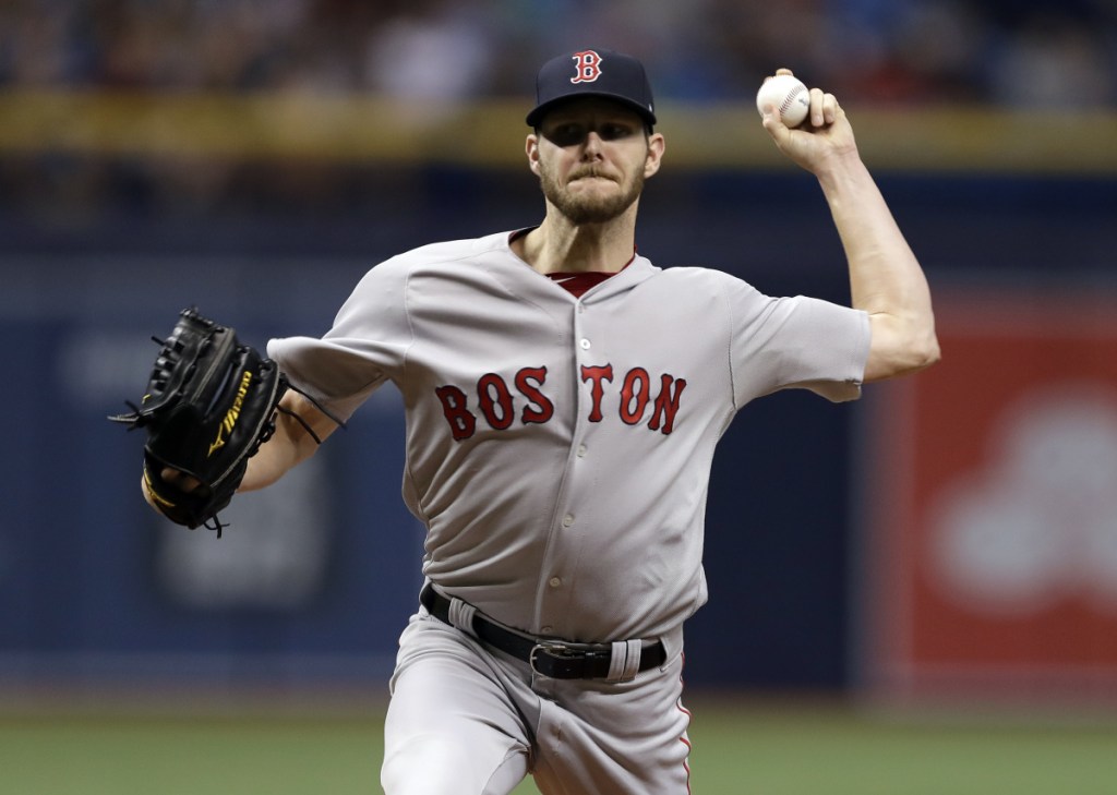 Chris Sale pitched 7   innings, allowing two runs on four hits as the Red Sox beat the Rays 4-2 on Monday in St. Petersburg, Florida.