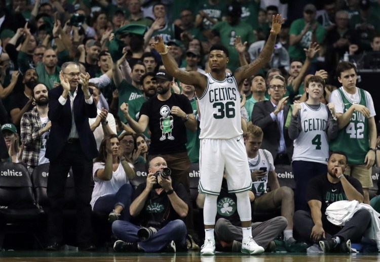 For Marcus Smart and his Boston Celtics teammates, it's three down and one to go for a spot in the NBA finals. The first chance to clinch will come Friday night at Cleveland.