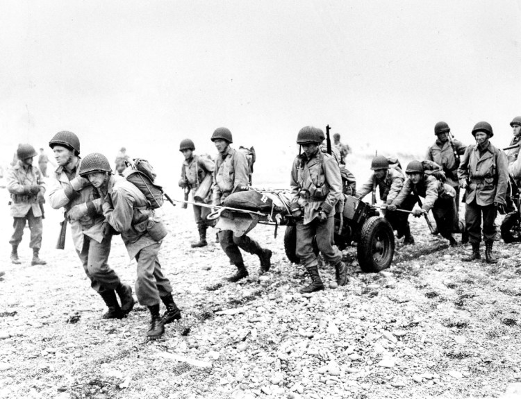 U.S. Army reinforcements land on a beach on Attu Island, part of the Aleutian Islands of Alaska, in 1943 during World War II. This Wednesday will mark the 75th anniversary of American troops recapturing Attu Island from Japanese forces.