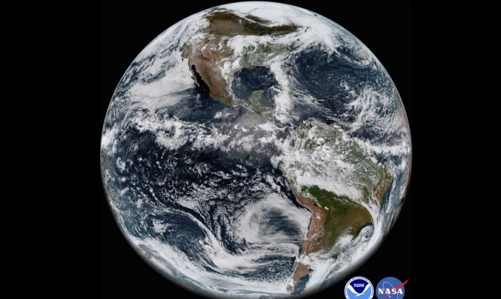 Image from GOES-17 shows the Earth's Western Hemisphere.