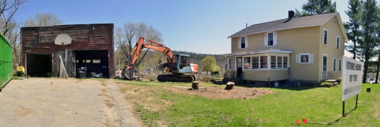 Work is underway Tuesday at the site of the future Farmingdale Fire Station at 571 Maine Ave., where officials hope a new headquarters will be ready as soon as a year from now.