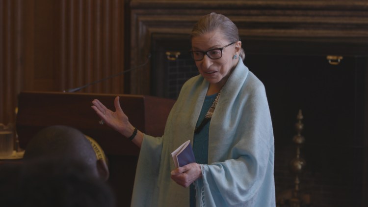 Ruth Bader Ginsburg is a scene from "RBG."