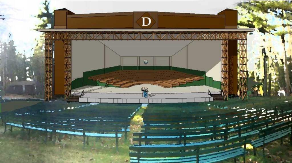 An artist's rendering of the planned amphitheater expansion at the Snow Pond Center for the Arts in Sidney.