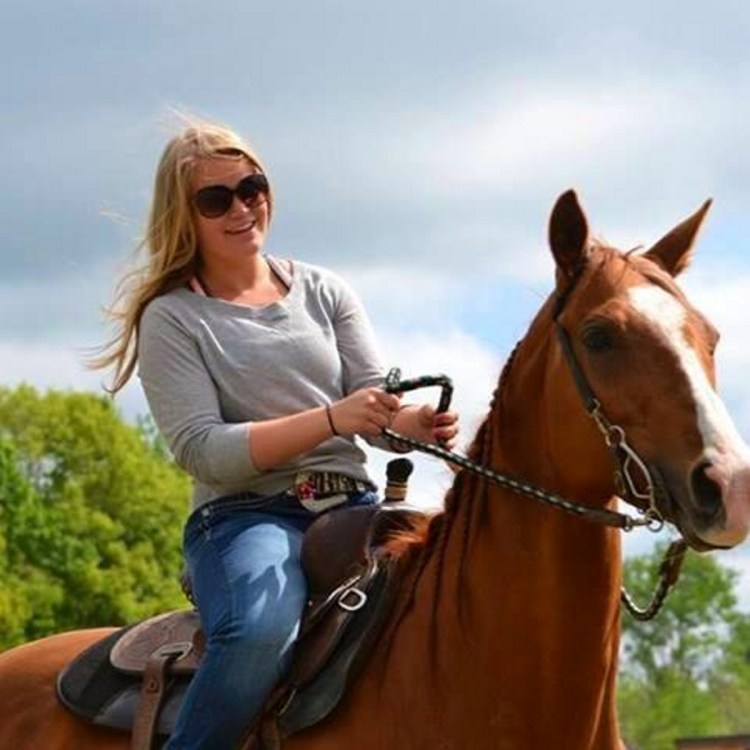 Halee Cummings and one of her horses. The Sidney teen, who died in an ATV crash Sept. 18, 2015, loved horses and was a competitive barrel racer.