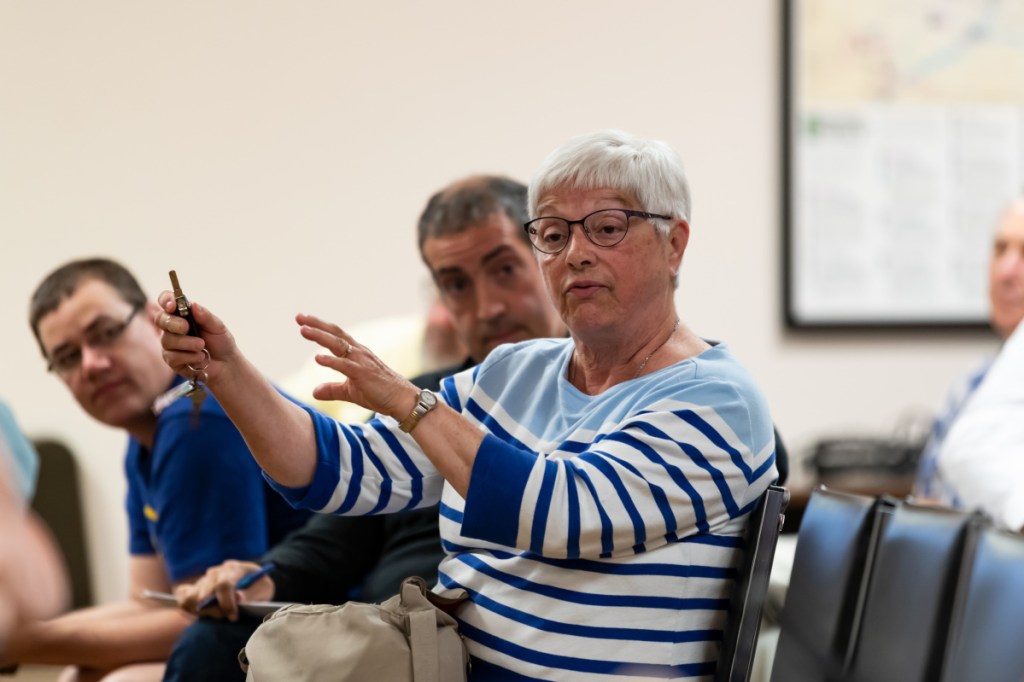 Ward 5 resident Sandra Sullivan tells the City Council during the budget meeting Tuesday, that after the revaluation of her Waterville property, 2 mill increases in the budget are unaffordable for her.