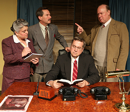 From left: Karen LaPlante, Peter Diplock, Randolph M. Jones and Joe Klapatch in a scene from "Moonlight and Magnolias."