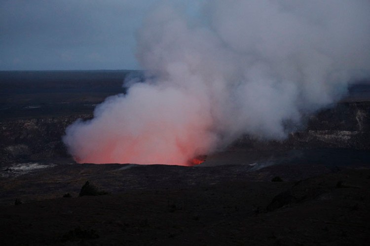 Steam and gas rise from Kilauea's summit crater in Volcanoes National Park, on Wednesday.