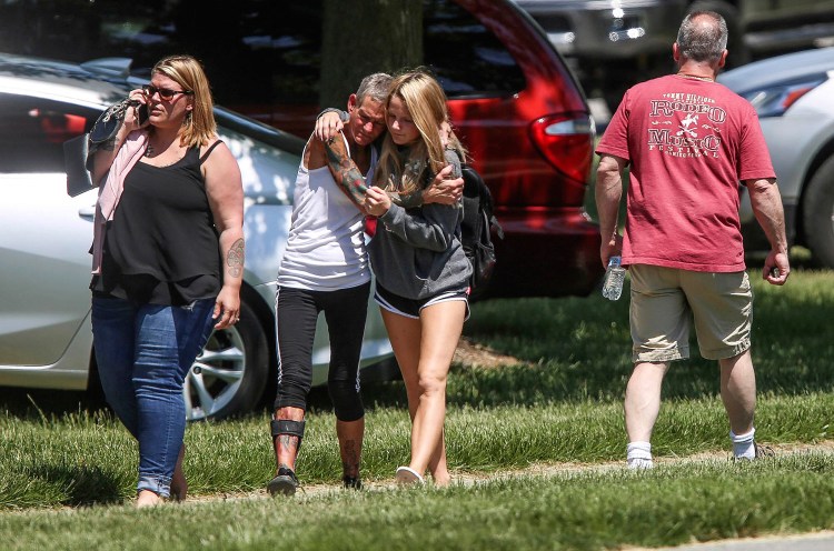 People react to Friday's shooting in Noblesville, Ind., in which a middle school student opened fire, wounding a student and a teacher before being taken into custody, authorities said.