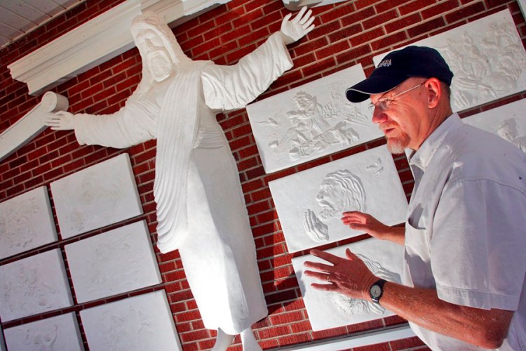 Bert Baker, shown here in 2007, is the artist who carved the sculpture of Christ at Red Bank Baptist Church in Lexington, S.C.  