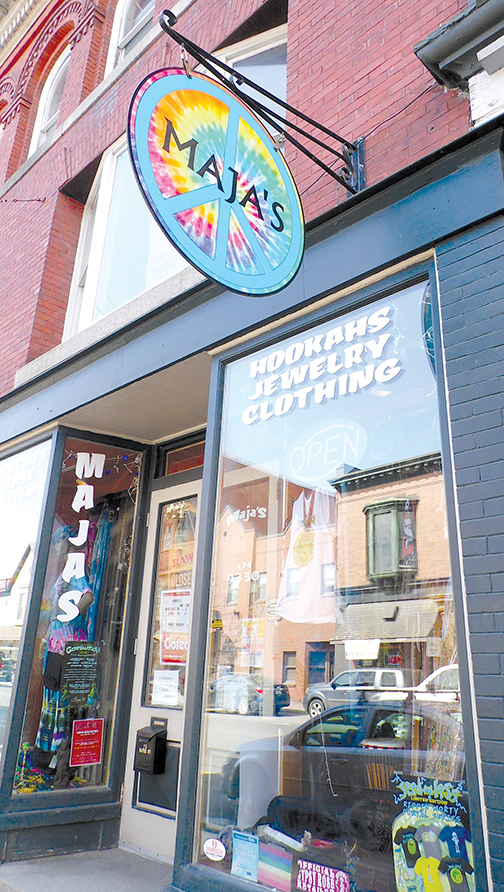 Maja’s store front at 75 Water Street, Skowhegan. Photo by Susan Varney