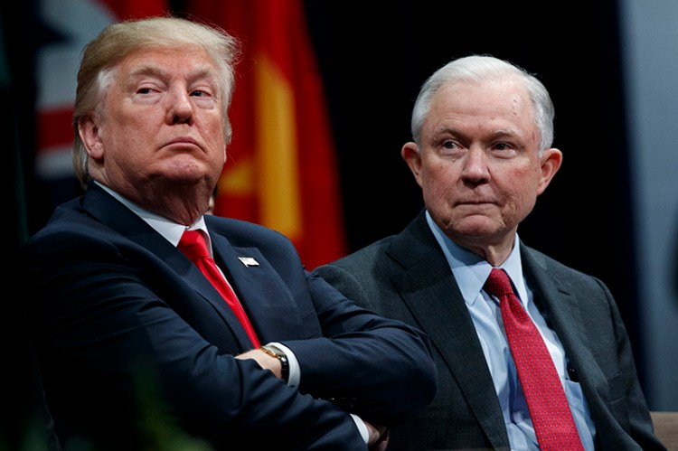 President Donald Trump and Attorney General Jeff Sessions in December 2017.
