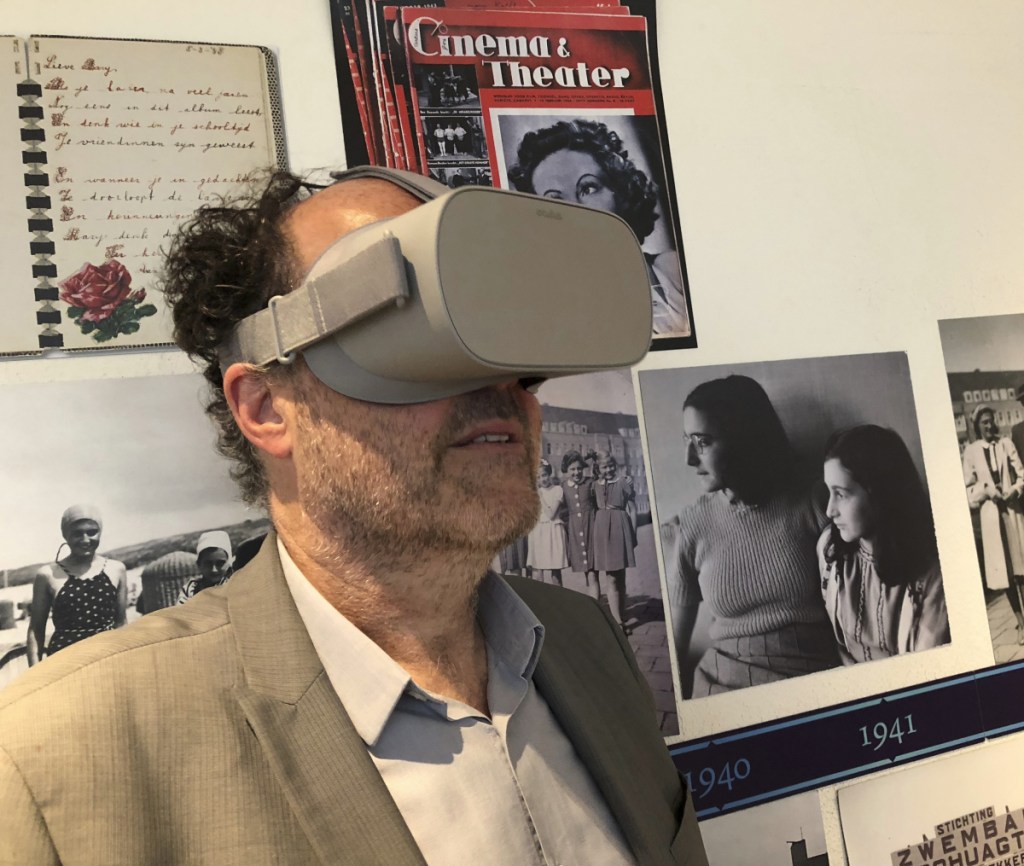 Ronald Leopold, executive director of the Anne Frank House, views a new virtual reality presentation Tuesday of the secret rooms where Anne Frank hid from the Nazis.
Aleksandar Furtula
Associated Press