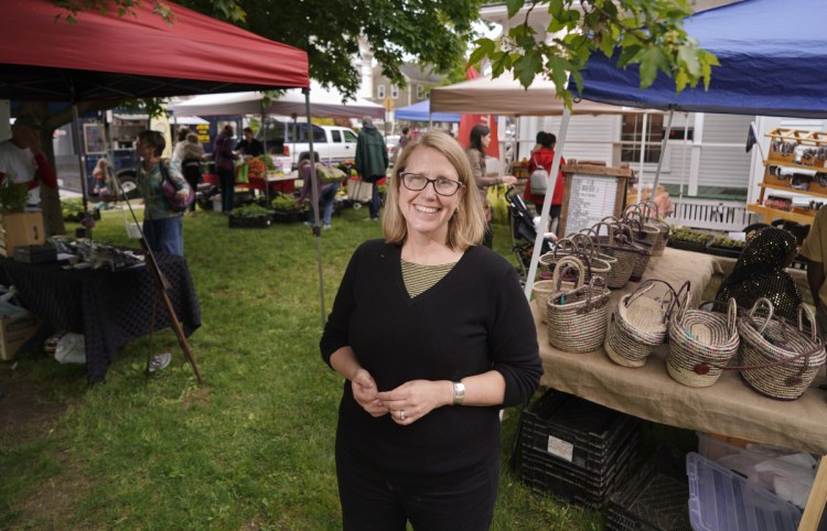 Amy Sinclair at the Yarmouth Farmers Market on June 7,  the first day of the market for the 2018 season.